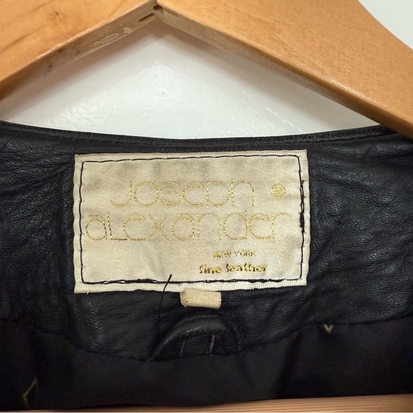 Joseph Alexander Vintage Black Studded Leather Jacket size 8 - Picture 9 of 10